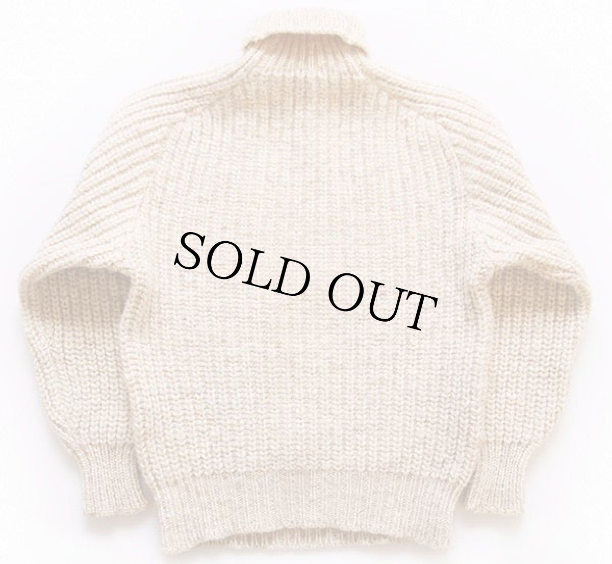 画像2: ビンテージ 英国製 Alan Paine タートルネック ケーブル編み ウールニット セーター 42★フィッシャーマン (2)