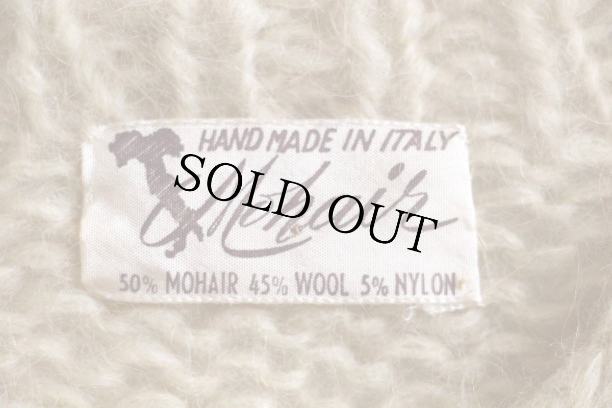 画像4: 60s イタリア製 ケーブル編み モヘヤ ハンドニット カーディガン (4)