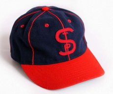 画像1: USA製 EBBETS FIELDエベッツフィールド STP ウール ベースボールキャップ 紺×赤 7 1/8 (1)