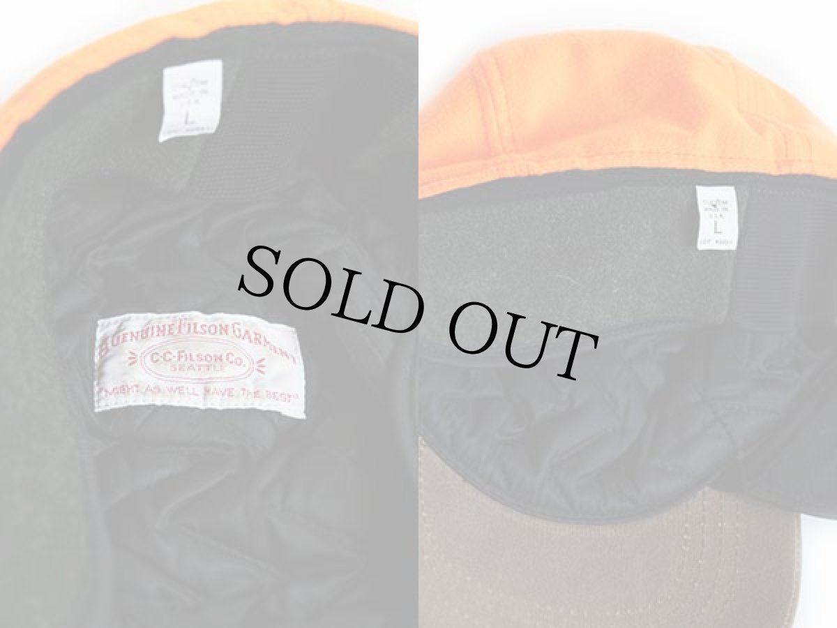 画像3: 80s USA製 FILSONフィルソン 耳当て付き キルティングライナーキャップ 蛍光オレンジ L (3)