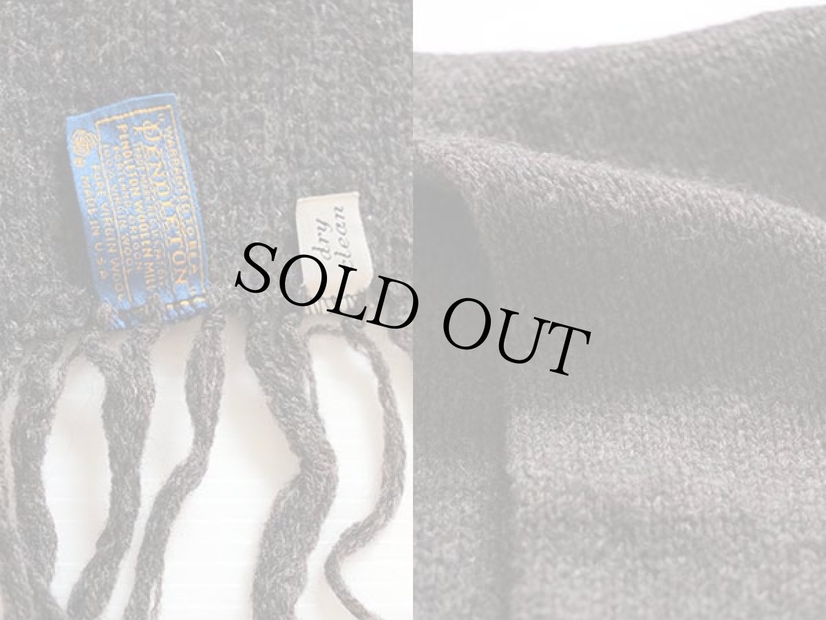 画像3: 70s USA製 PENDLETONペンドルトン 無地 ウールニット マフラー (3)