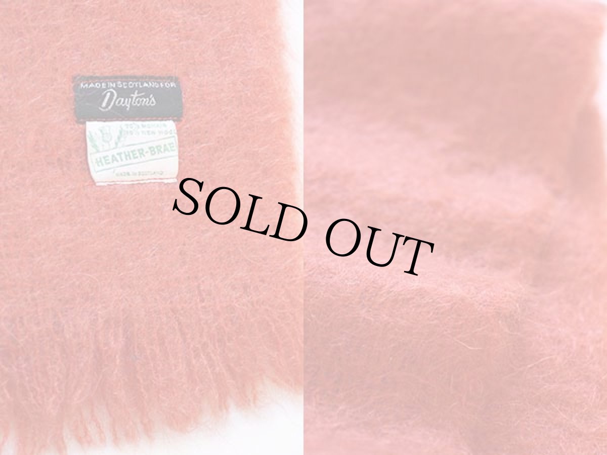 画像3: スコットランド製 Dayton's 無地 モヘヤ パイル マフラー オレンジ (3)