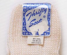 画像2: デッドストック ビンテージ USA製 Thrifty Scot ウール ニットソックス 生成り XL★靴下 (2)