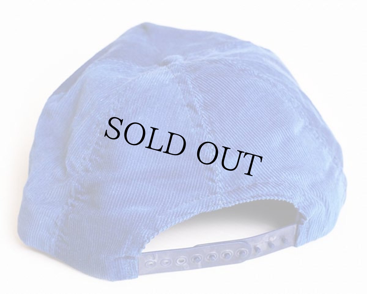 画像2: デッドストック★80s USA製 North Woods 発泡プリント コーデュロイキャップ 青 (2)