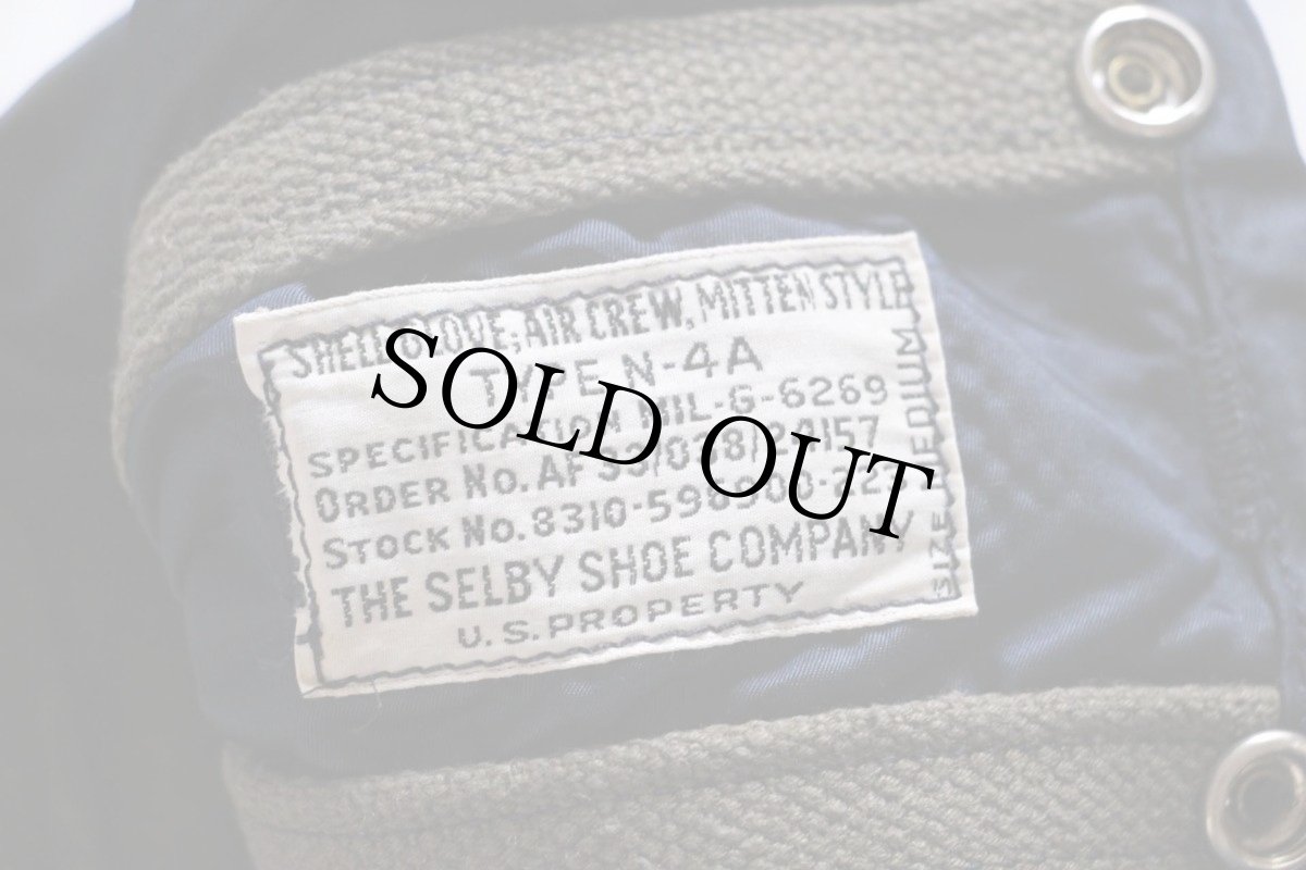 画像3: 50s 米軍 USAF N-4A ウールライナー フライヤー ミトン グローブ エアフォースブルー M (3)