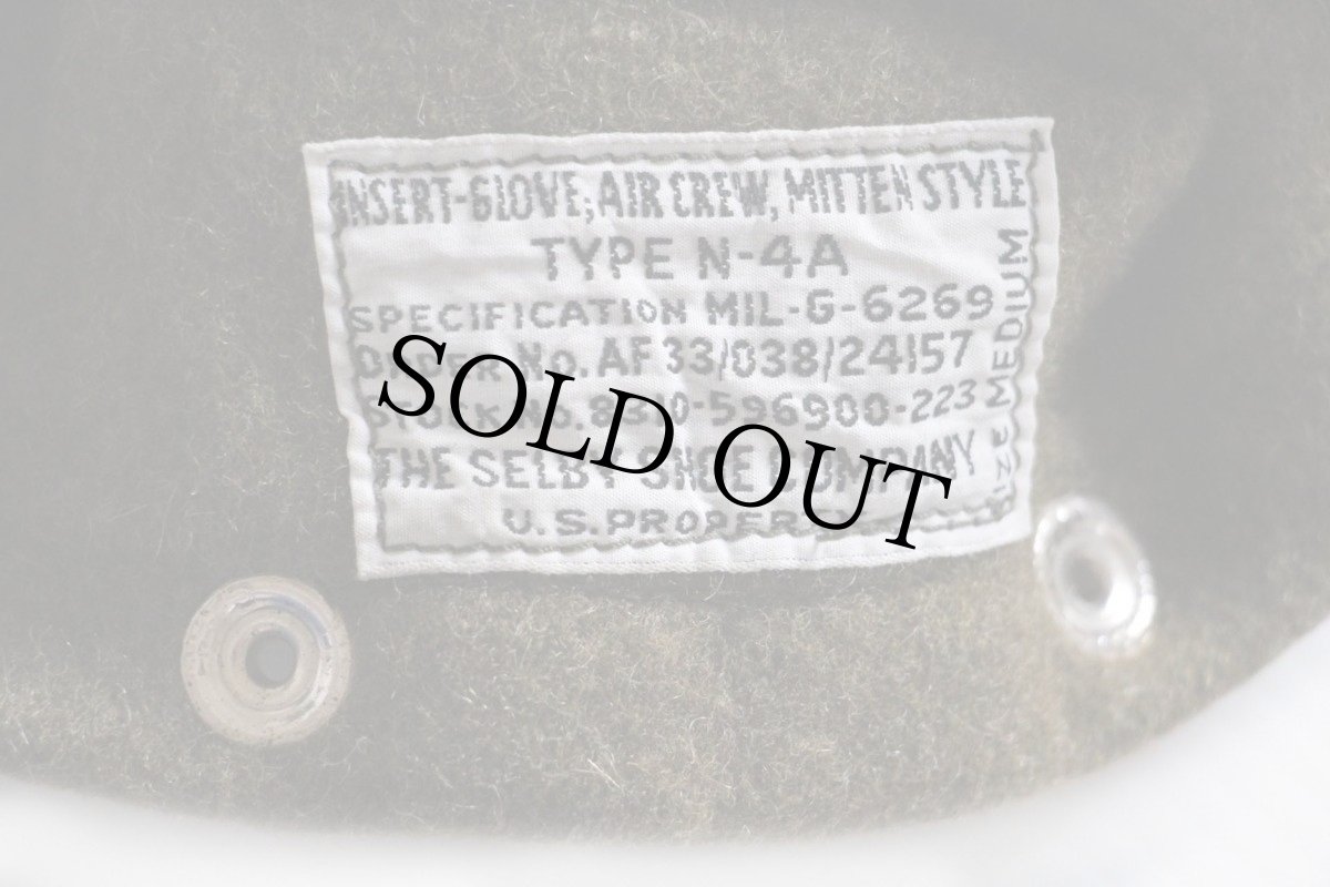 画像4: 50s 米軍 USAF N-4A ウールライナー フライヤー ミトン グローブ エアフォースブルー M (4)