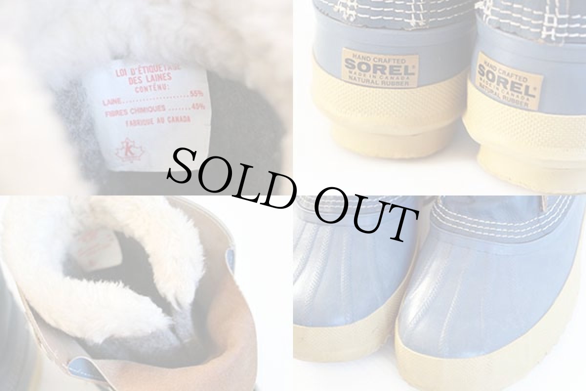 画像5: カナダ製 SORELソレル レザー スノーブーツ ブルーグレー W9 (5)