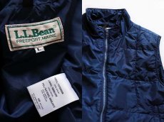 画像3: 80s L.L.Bean ナイロン キルティングベスト 紺 L (3)