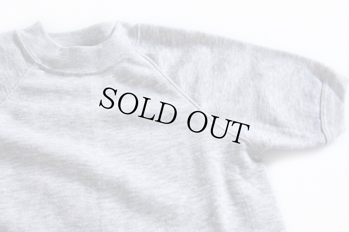 画像2: デッドストック★80s USA製 BASSETT-WALKER 無地 半袖スウェット 杢グレー S★ブランク (2)