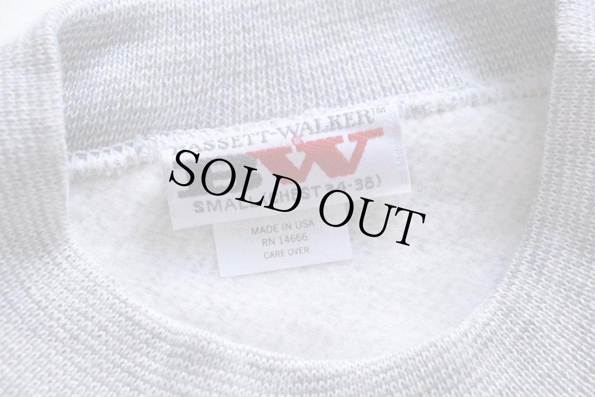 画像3: デッドストック★80s USA製 BASSETT-WALKER 無地 半袖スウェット 杢グレー S★ブランク (3)