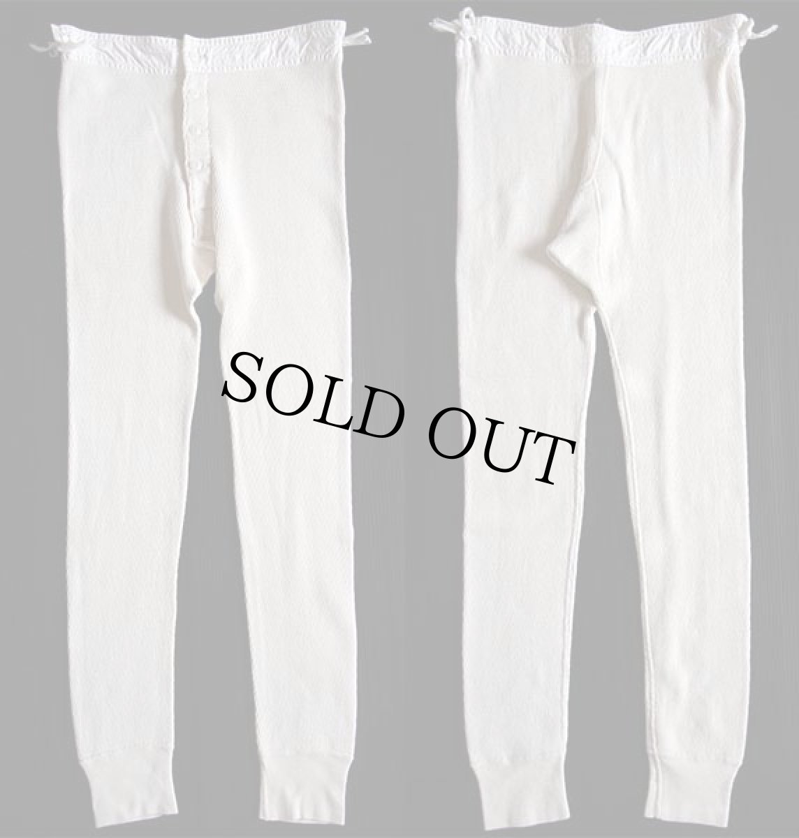 画像2: 60s 米軍 コットン ドロワーズ サーマルパンツ ナチュラル M (2)