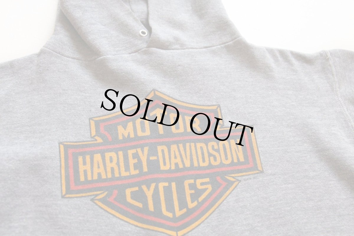 画像2: 80s USA製 RUSSELLラッセル HARLEY-DAVIDSONハーレー ダビッドソン ロゴ スウェットパーカー グレー XL (2)