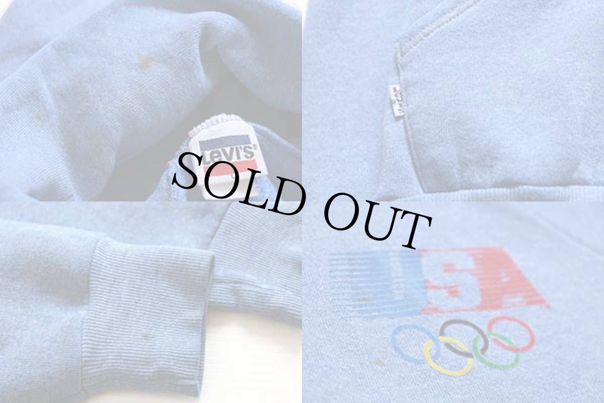 画像3: 80s USA製 Levi'sリーバイス USA OLYMPICオリンピック スウェットパーカー 杢ブルー L (3)