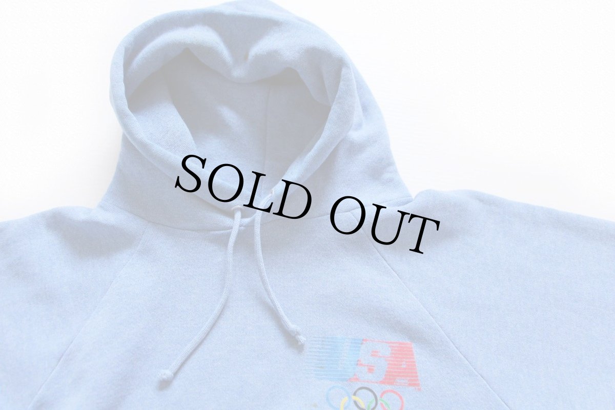 画像2: 80s USA製 Levi'sリーバイス USA OLYMPICオリンピック スウェットパーカー 杢ブルー L (2)