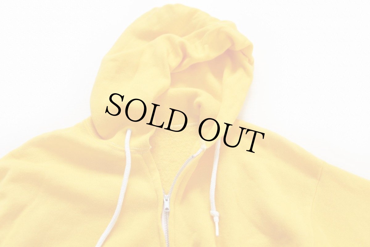 画像2: 70s UNKNOWN 無地 スウェット ジップパーカー 黄 (2)