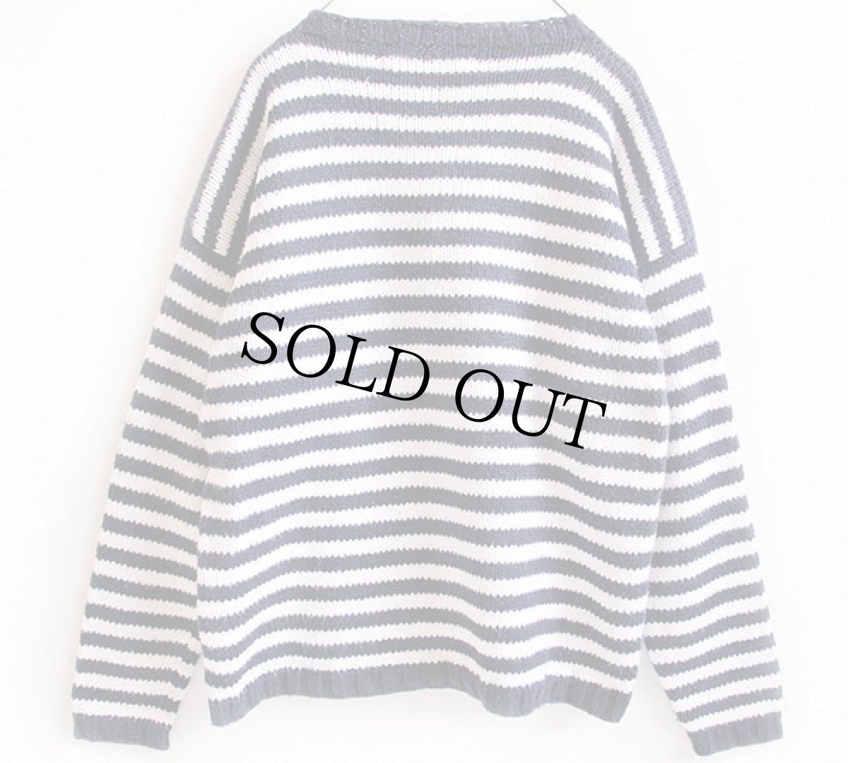 画像2: SWEETERS ハンドメイド ボーダー コットンニット セーター 紺×白 (2)