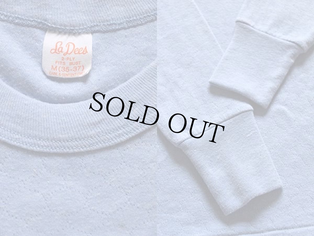 画像3: 70s La Dees 2レイヤー アンダーシャツ 杢ブルー M (3)