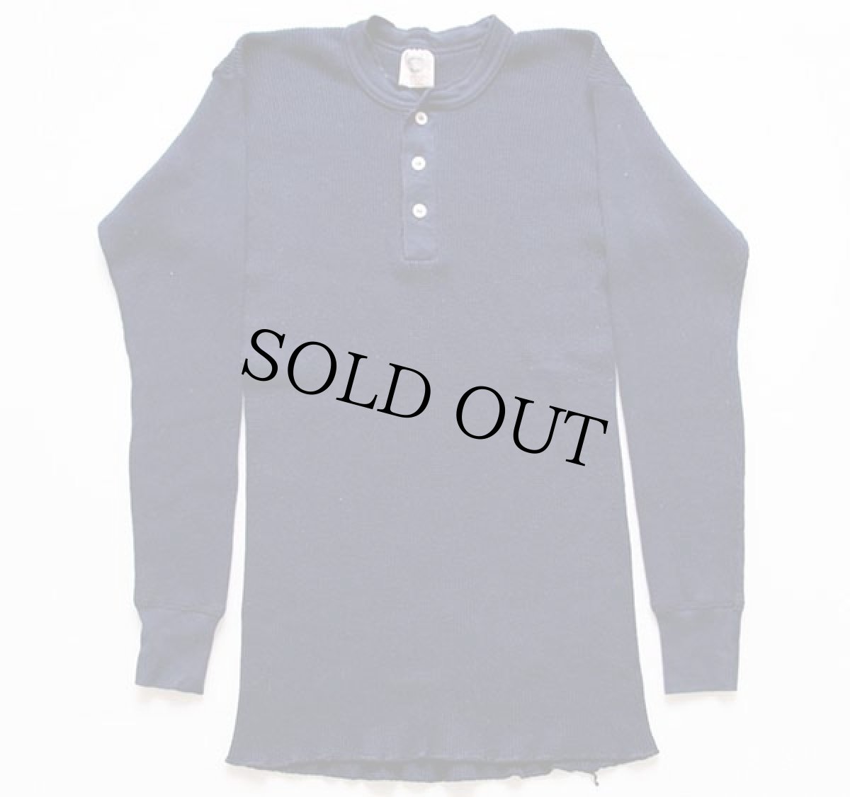 画像2: 90s USA製 NORTHWEST TERRITORY ヘンリーネック サーマルシャツ 紺 XL (2)