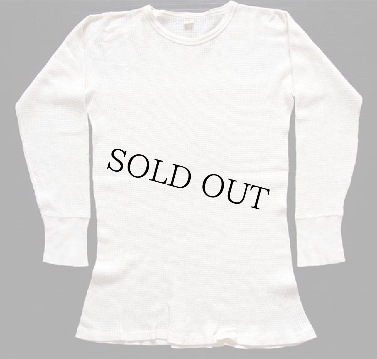 画像2: 60s RUSSELLラッセル コットン サーマルシャツ ナチュラル L (2)