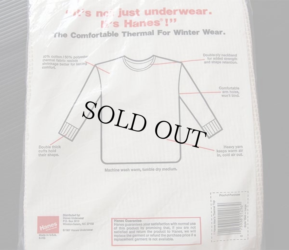 画像2: デッドストック★80s USA製 Hanes サーマルシャツ ナチュラル L (2)