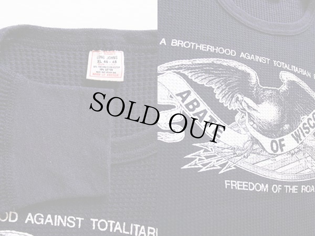 画像3: 80s USA製 J.E.MORGAN イーグル プリント サーマルシャツ 紺 XL (3)