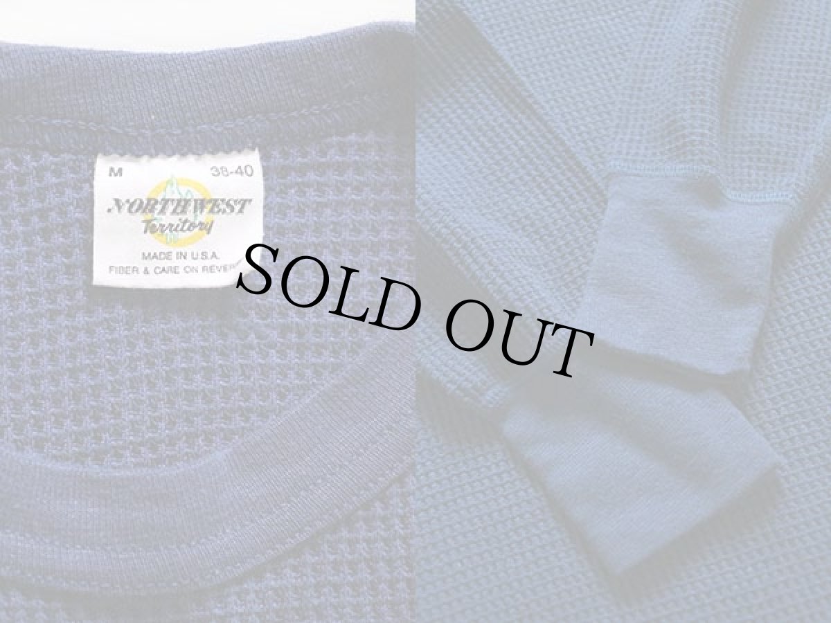 画像3: 80s USA製 NORTHWEST TERRITORY サーマルシャツ 紺 M (3)