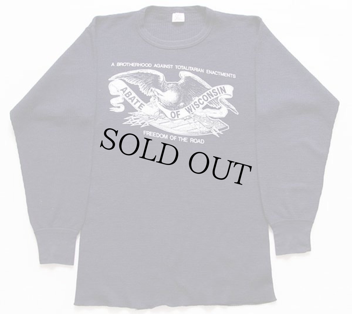 画像2: 80s USA製 J.E.MORGAN イーグル プリント サーマルシャツ 紺 XL (2)