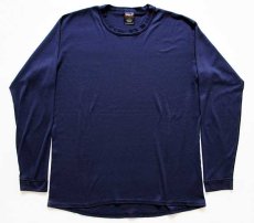 画像2: 90s USA製 patagoniaパタゴニア CAPILENEキャプリーン アンダーシャツ 紺 L (2)