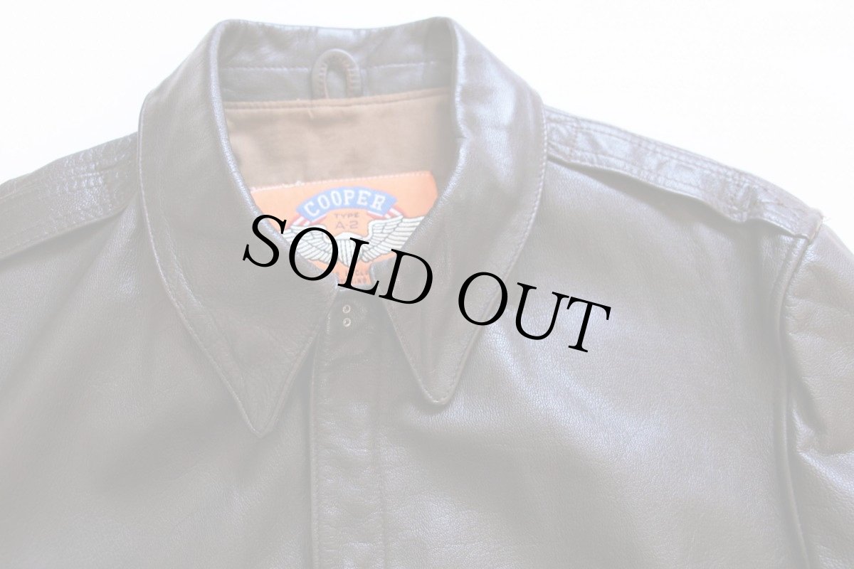 画像3: USA製 COOPERクーパー A-2 フライト レザージャケット 焦げ茶 40R★ゴートスキン (3)