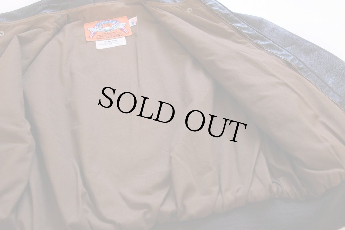 画像7: USA製 COOPERクーパー A-2 フライト レザージャケット 焦げ茶 40R★ゴートスキン (7)