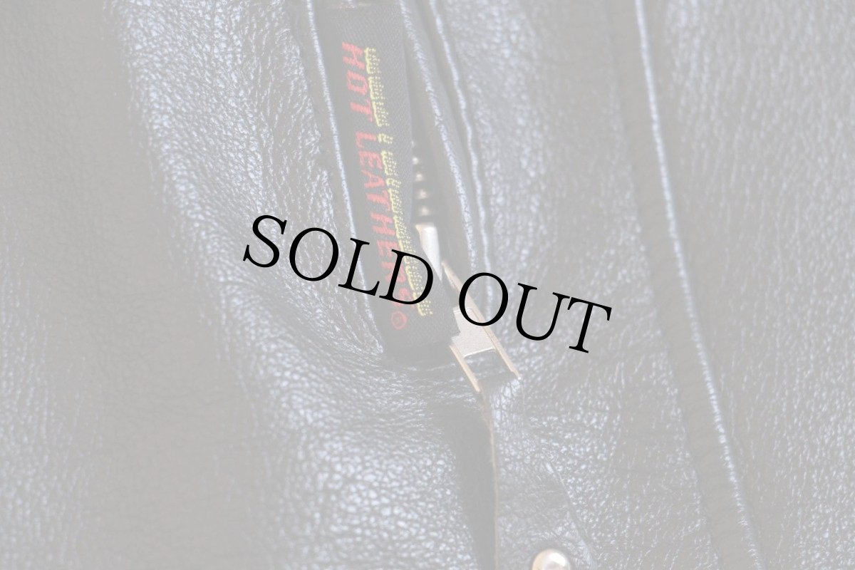 画像4: HOT LEATHERS シングルライダース レザージャケット ライン入り 黒 XL (4)