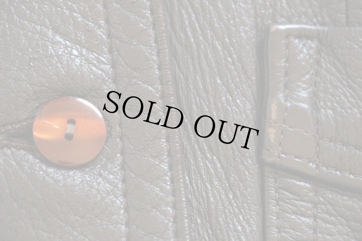 画像6: 70s USA製 W.B.PLACE&Co フリンジ ディアスキン レザージャケット 焦げ茶 38 (6)