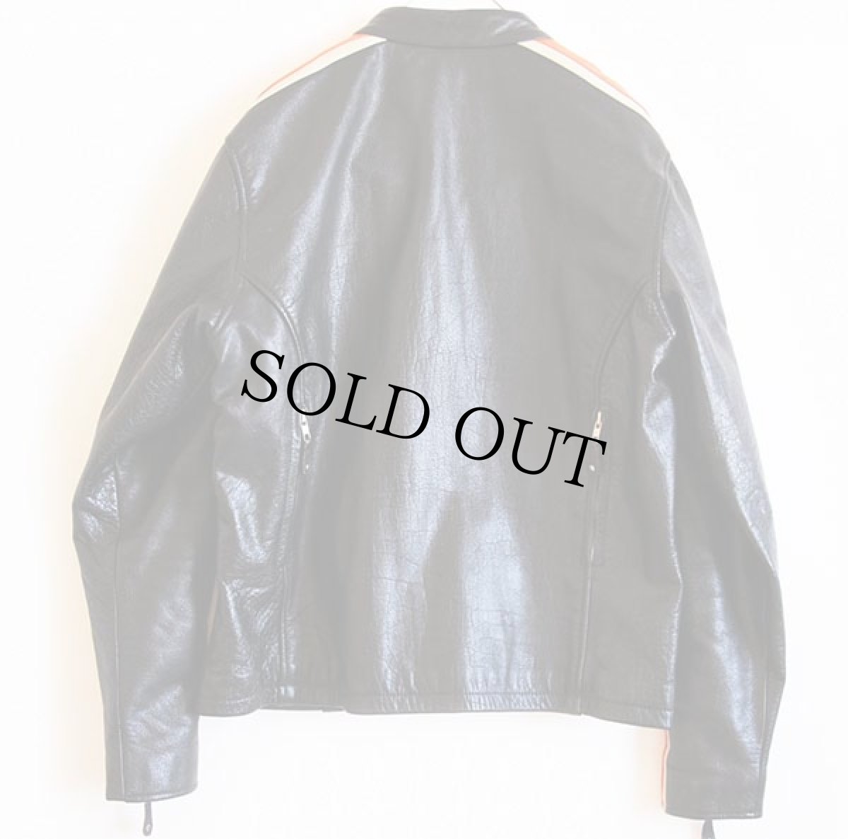 画像2: HOT LEATHERS シングルライダース レザージャケット ライン入り 黒 XL (2)