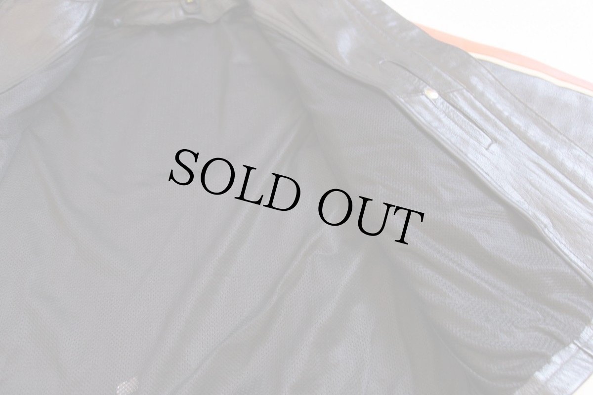 画像6: HOT LEATHERS シングルライダース レザージャケット ライン入り 黒 XL (6)