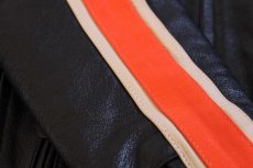 画像8: HOT LEATHERS シングルライダース レザージャケット ライン入り 黒 XL (8)