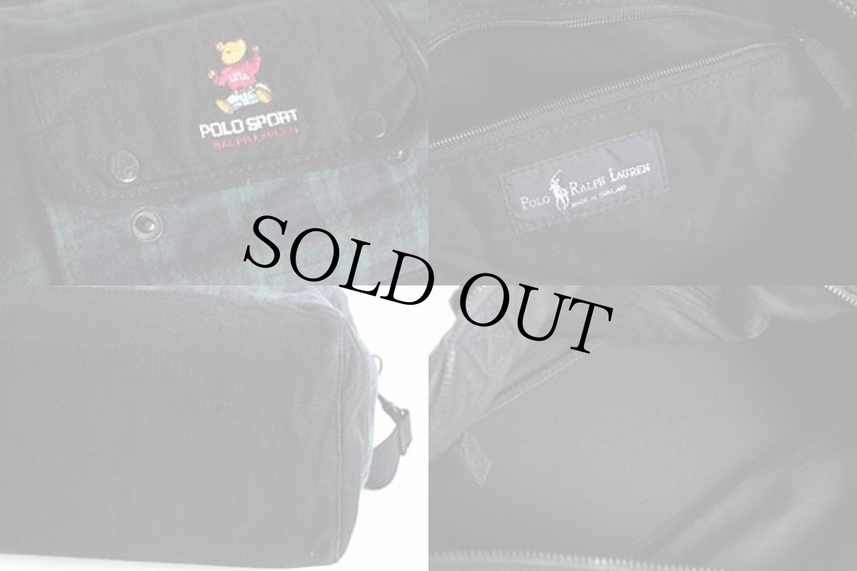 画像4: 90s POLO SPORTポロ スポーツ ラルフローレン ポロベア刺繍 ブラックウォッチ タータンチェック ボストンバッグ (4)