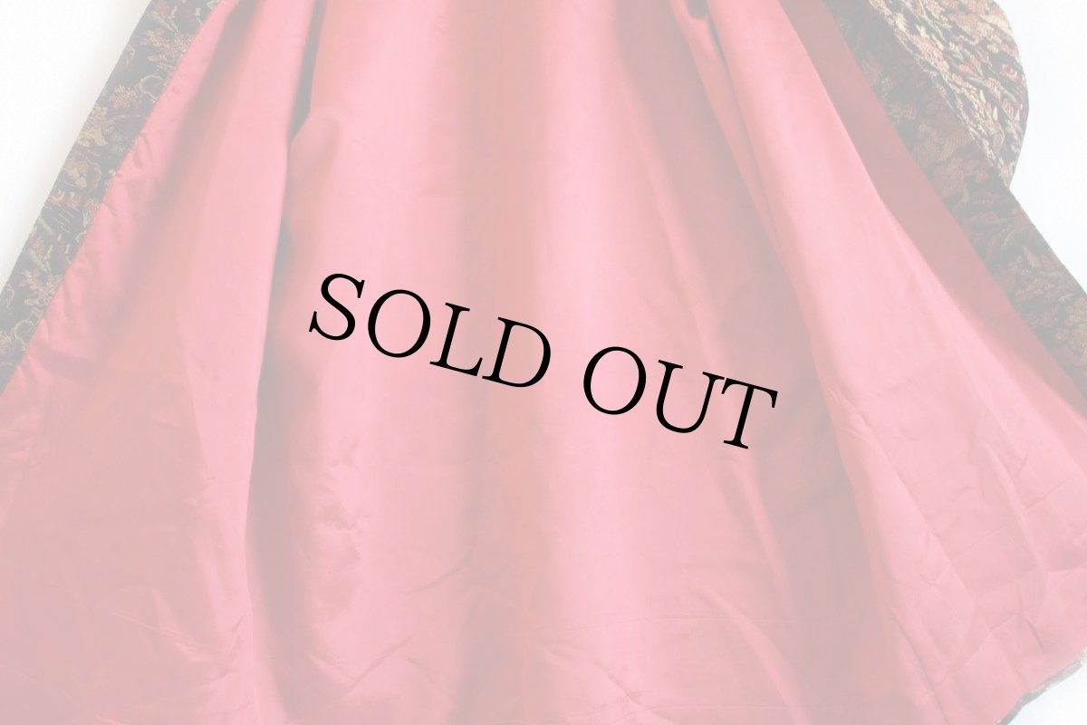 画像5: ビンテージ 日本製 総柄 サテン スカガウン (5)