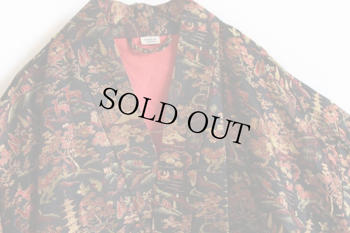 画像3: ビンテージ 日本製 総柄 サテン スカガウン (3)