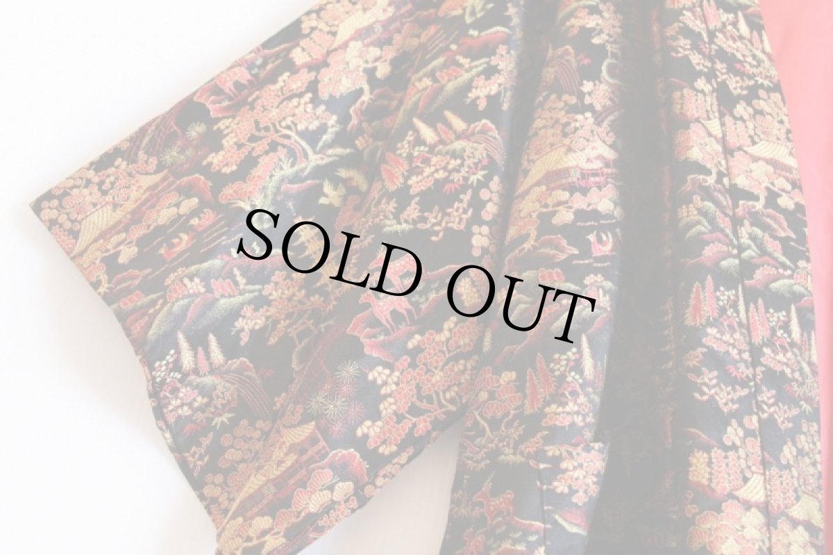 画像6: ビンテージ 日本製 総柄 サテン スカガウン (6)
