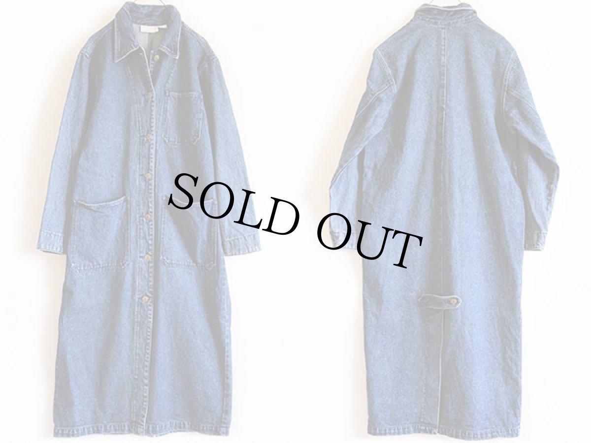 画像2: 90s Christopher&Banks ロング デニムコート S (2)