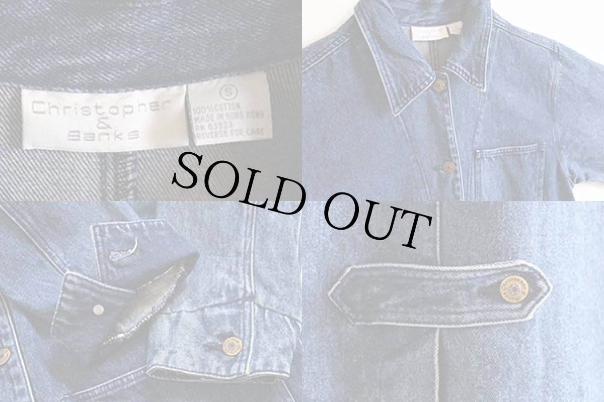 画像3: 90s Christopher&Banks ロング デニムコート S (3)