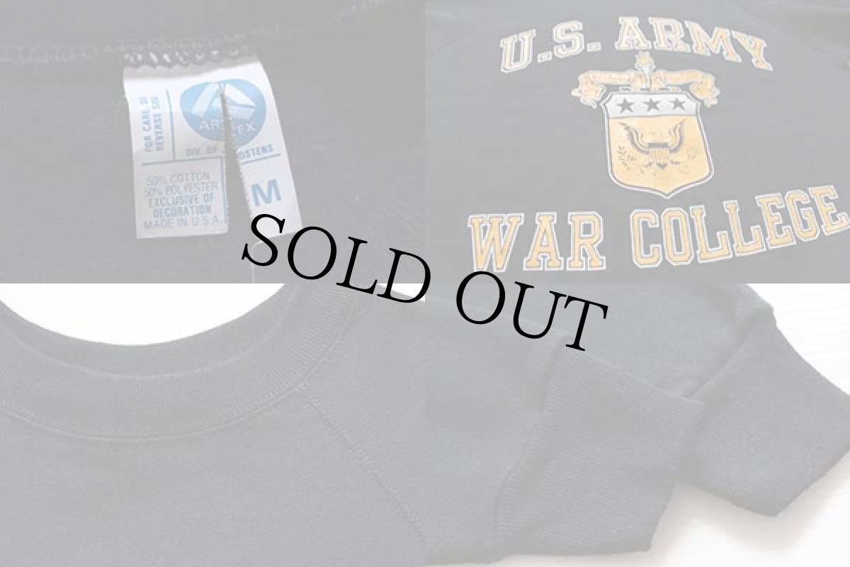 画像3: 80s USA製 ARTEX U.S.ARMY WAR COLLEGE スウェット 黒 M (3)