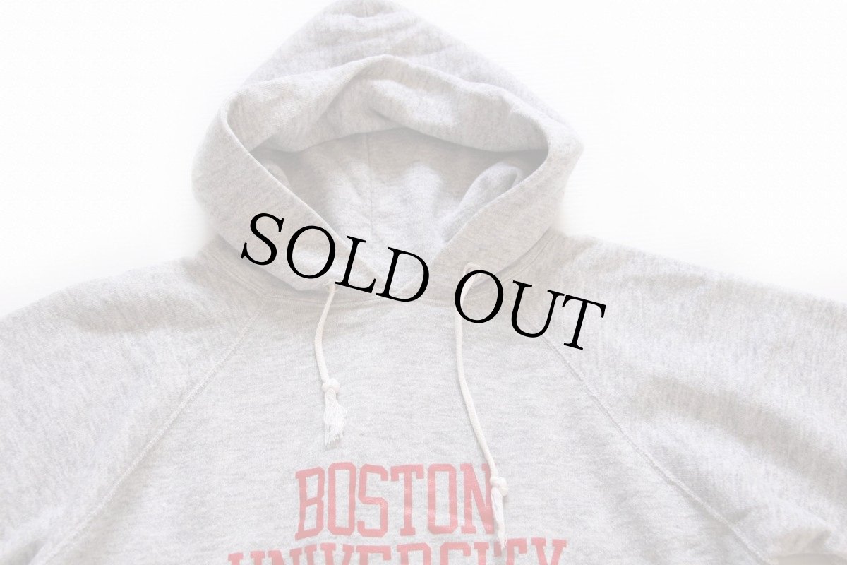 画像2: 80s USA製 Championチャンピオン BOSTON UNIVERSITY スウェットパーカー 杢グレー L (2)