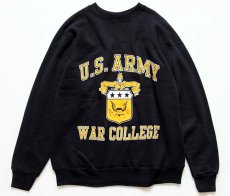 画像1: 80s USA製 ARTEX U.S.ARMY WAR COLLEGE スウェット 黒 M (1)