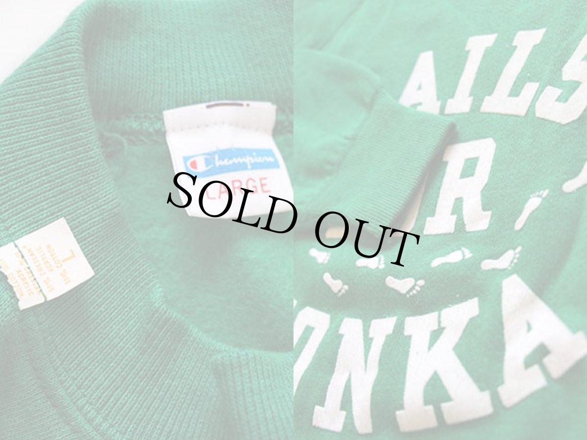 画像3: デッドストック★70s USA製 Championチャンピオン TRAILS FOR TONKA フロッキープリント スウェット 緑 L (3)