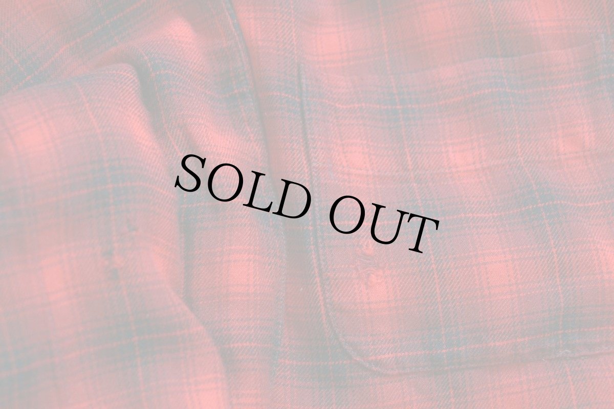 画像6: 50s Coronel オンブレチェック レーヨン ガウン 赤×黒 (6)