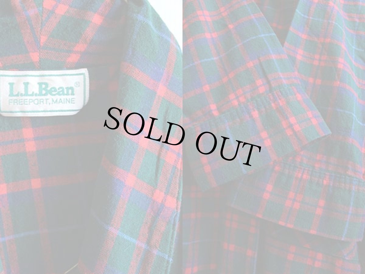 画像3: 80s USA製 L.L.Bean タータンチェック ライトネル ガウン (3)