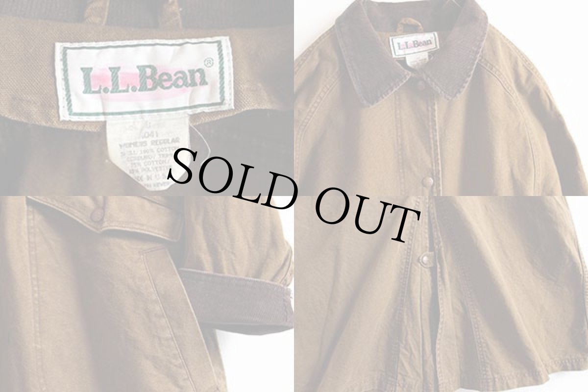 画像3: 90s USA製 L.L.Bean ロング コットンコート 茶 W-S (3)