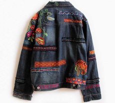 画像2: CHICO'S 花柄刺繍＆チロリアンテープ デニムジャケット 1 (2)