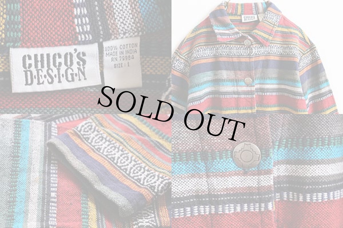 画像3: 90s CHICO'S DESIGN 総柄 コットン ラグジャケット 1 (3)
